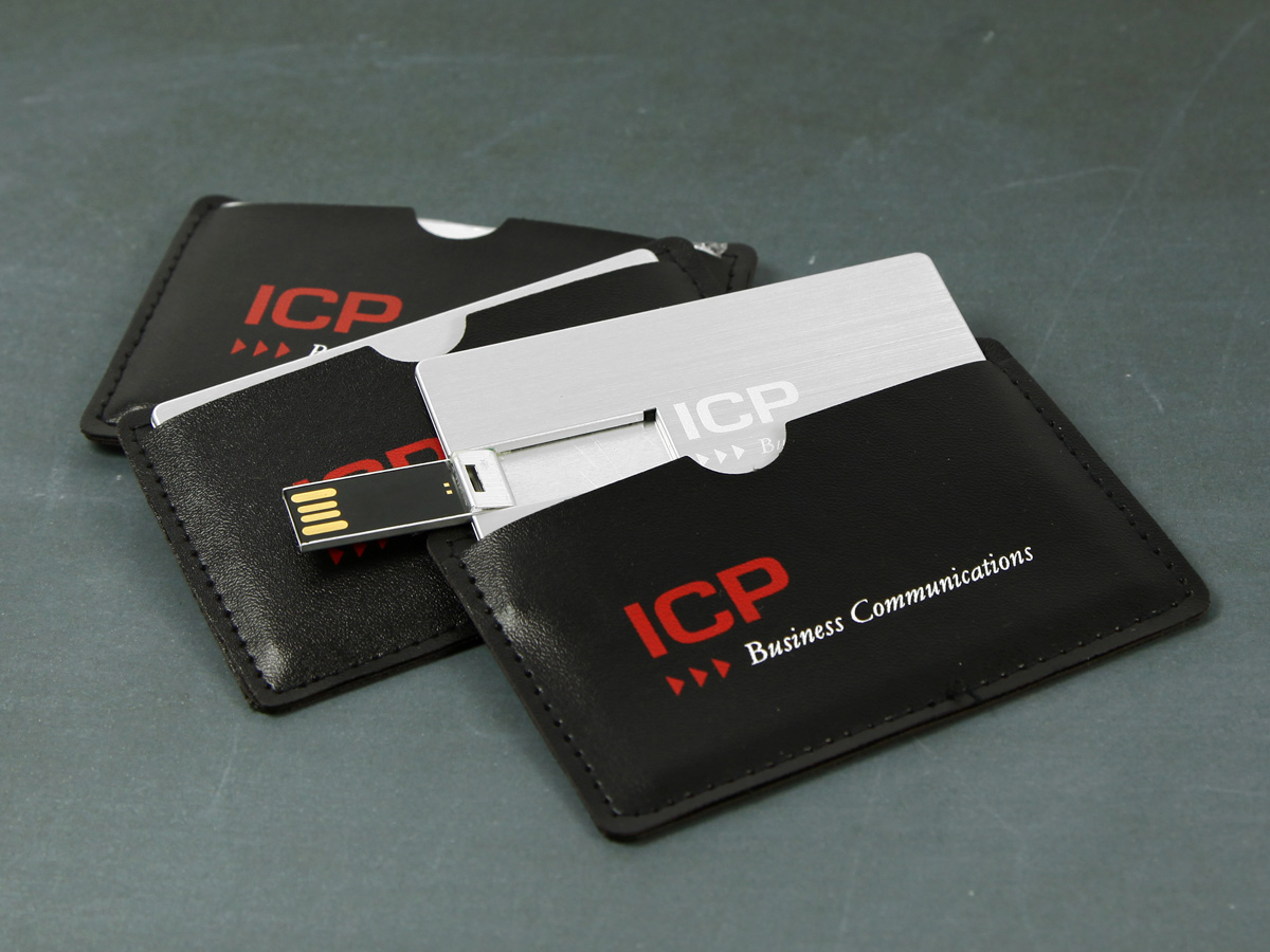 usb stick visitenkarte silber lederetui edel schwarz logo hülle kartenhülle