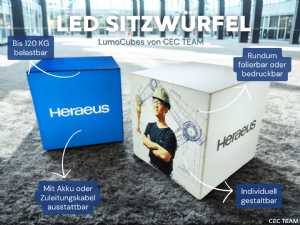 LED Sitzwürfel mit Logo