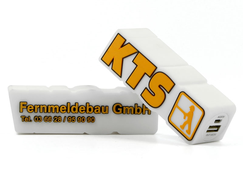 Logo Power Bank in Logoform Sonderform individuell