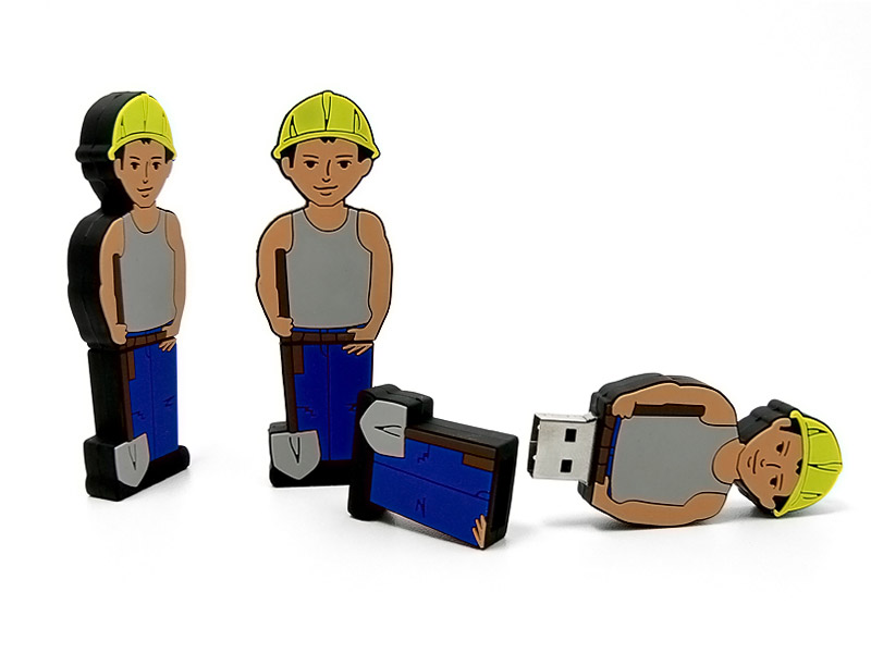 folks, people, Menschen, Figur, Bauarbeiter, Arbeiter, Worker, Handwerker, CustomModifizierbar, PVC, bau, USB Menschen, Männchen