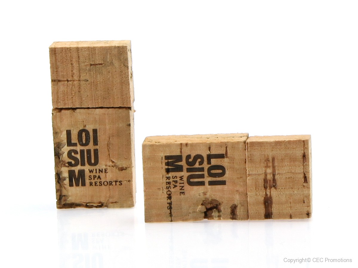 usb stick kork korken natur eckig logo
