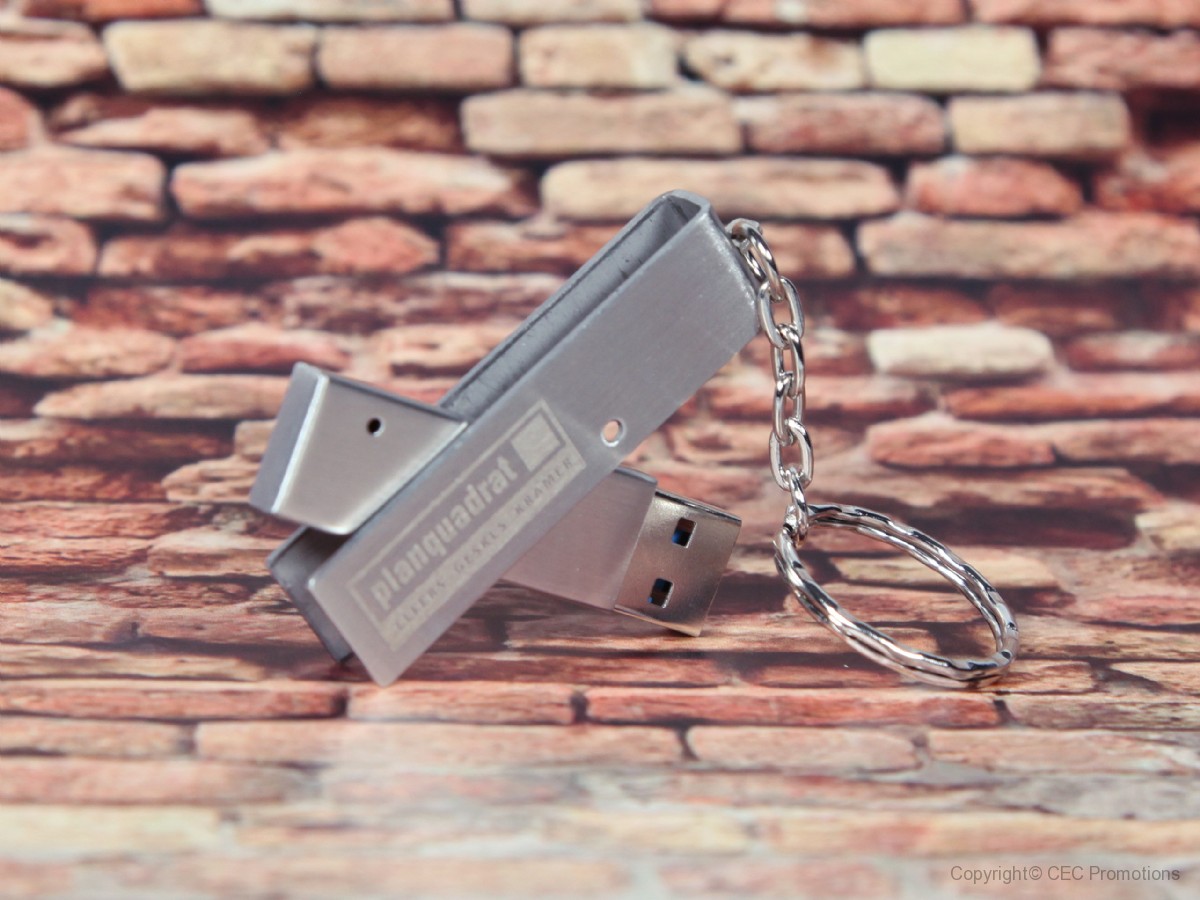 usb stick metall gravur logo silber matt