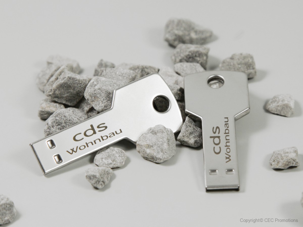 usb stick schluessel silber key werbeartikel
