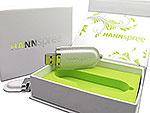 Leder-10 USB-Stick weiss mit Verpackung, Leder.10 digitaldruck