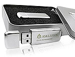 Metall USB-Stick Klinik graviert mit Dose, Metall.13
