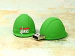 Werbeartikel USB Stick Bau Bauhelm glass gruen architekt