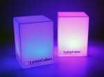 eckige led tischleuchte lumo cubes leuchtwuerfel leuchtprodukt werbung
