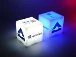 hochtief leuchtwuerfel led cube mit logo