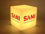 led leuchtwuerfel werbung logo messen freizeit kreativ leuchte sani