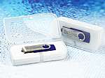 Kunststoff verpackung usb stick weiß transparent logo 