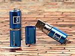 usb stick blau glanz metall logo silber