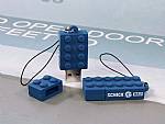usb stick brick baustein pvc blau kreativ logo
