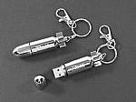 usb stick torpedo bullet pistolenkugel gravur hochglanz aluminium chrom