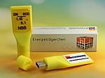 usb stick gaspfosten gelb logo blau mit verpackung