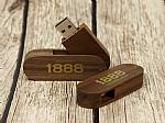 usb stick holz dunkel natur logo drehbar