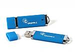 usb stick kunstoff blau silber logo