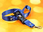 usb stick lanyard umhängeband messe karabiner blau logo weiss