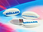 usb stick logo oval weiss kunststoff logo