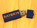 usb stick logo rechteckig kunststoff blau orange
