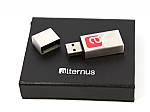usb stick metall eckig silber logo rot verpackung schwarz