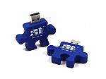 usb stick puzzle werbegeschenk blau logo weiss