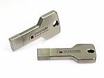 usb stick schluessel flach kappe silber matt logo