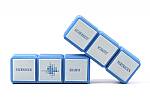 usb stick wuerfel zauberwuerfel kreativ weiss blau logo öse