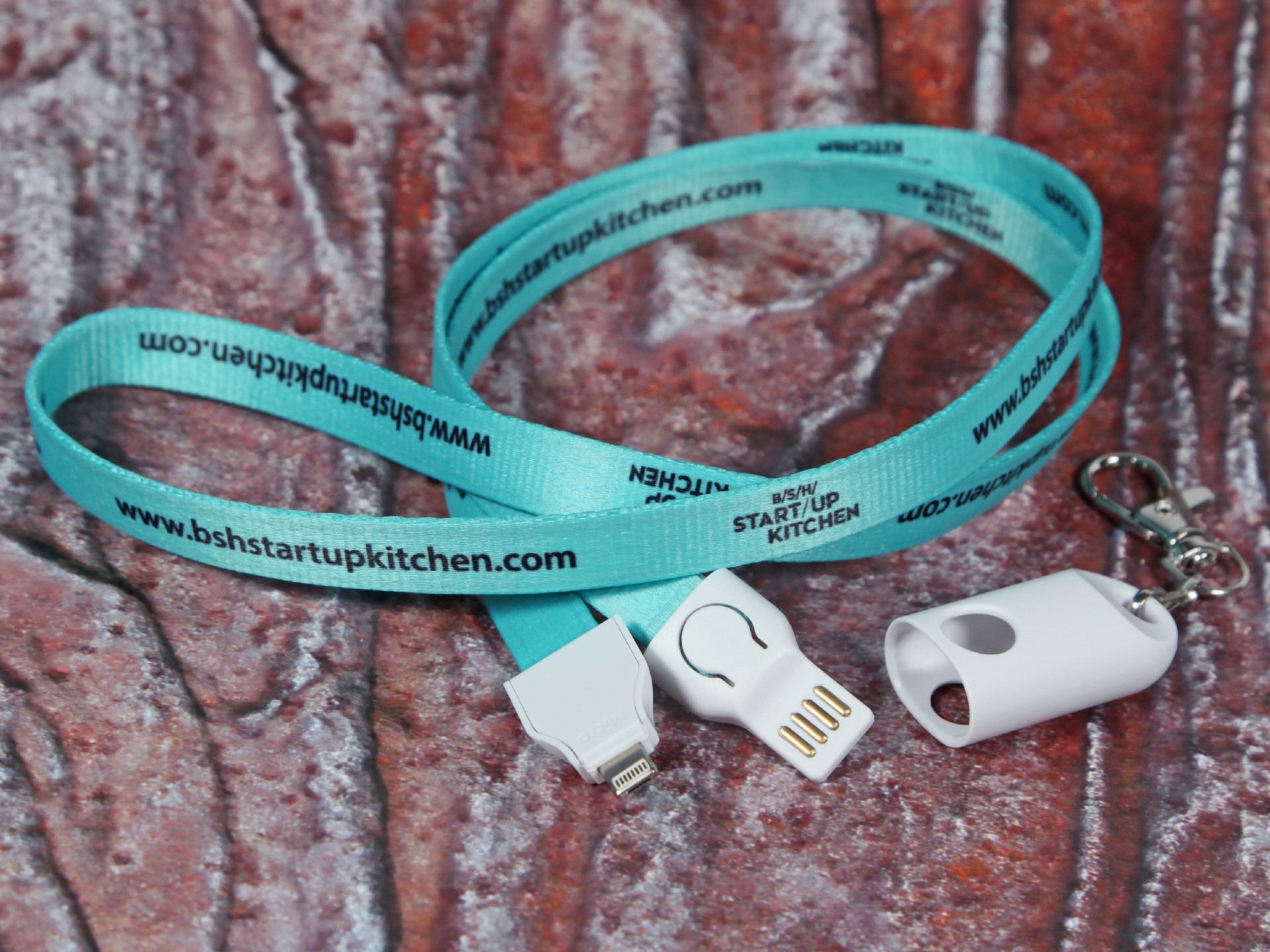 lanyard 2 in 1 kabel adapterkabel textil clip werbung logo