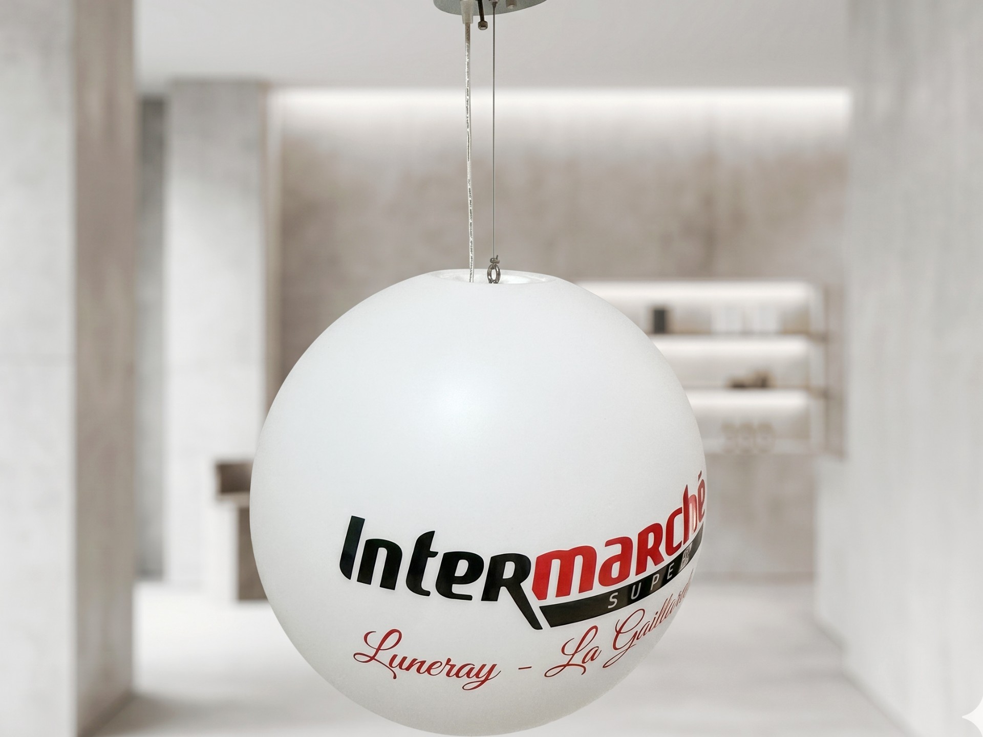 led sphere hängelampe mit logo