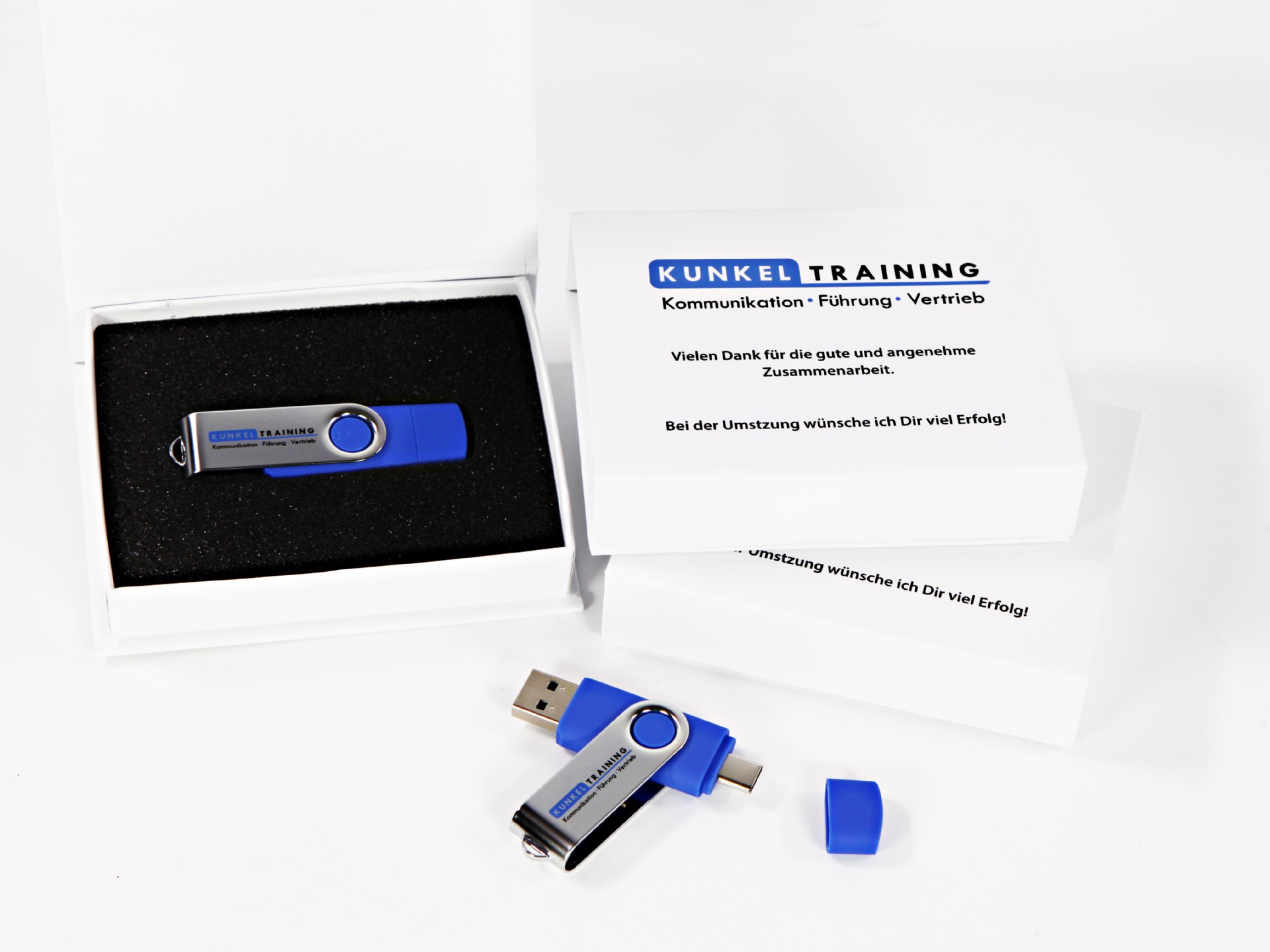 usb c stick mit aufdruck in verpackung mit aufdruck