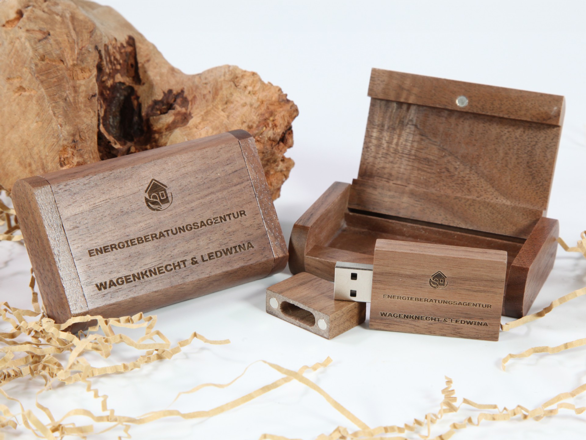 usb holz business dunkelbraun natur gravur holzverpackung