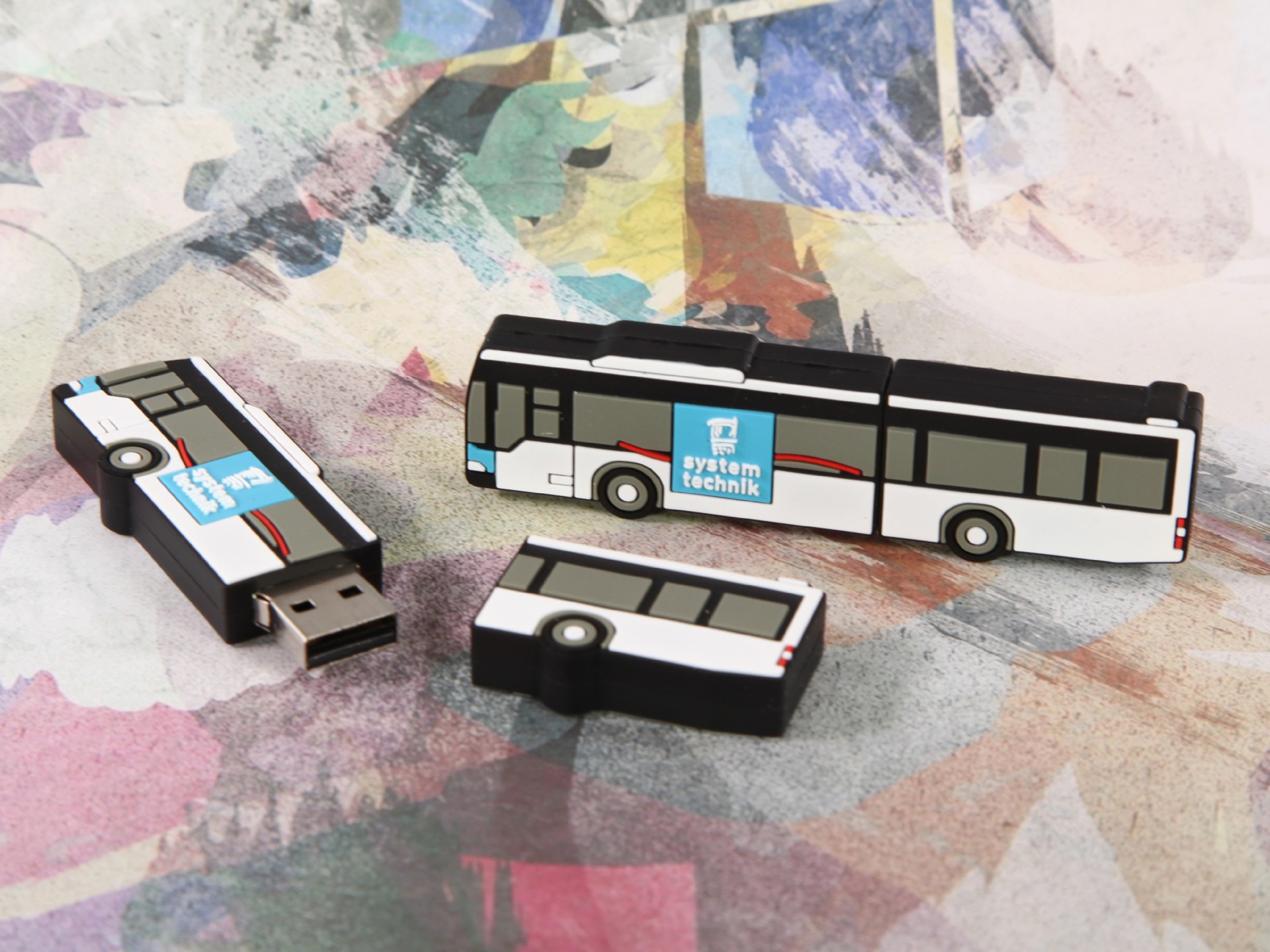 usb stick bus 3d transport verkehr verkehrsmittel individuell werbegeschenk