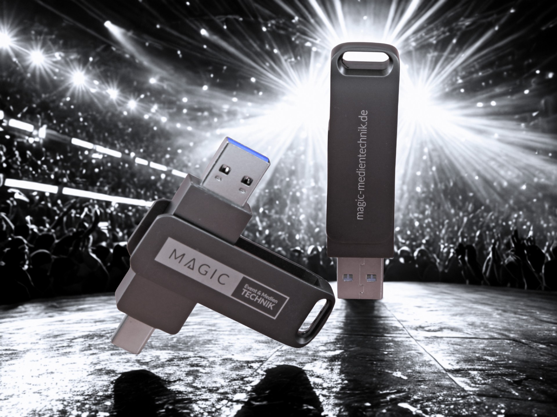 usb stick metal drive duo drehbar modern grau matt logo