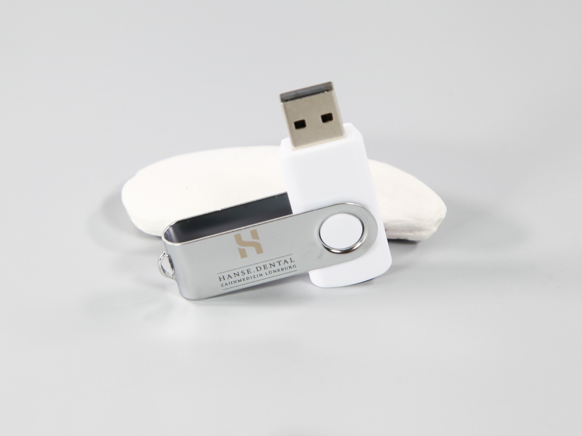 usb twister drehstick mit logodruck gold dental